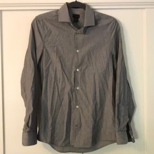 H&M grey, slim fit button down shirt